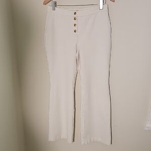 Michael Kors Winter Wite Flair Pants. With Gold Buttons. Size Meduim